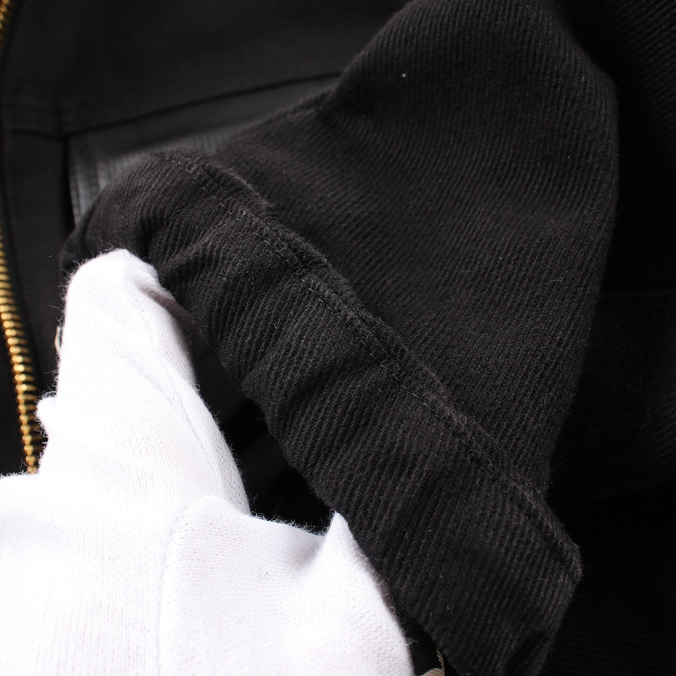 Louis Vuitton Louis Vuitton Zip Up No-Collar Jacket Cotton Black Leather Switching Size ONE SIZE - 9 Thumbnail