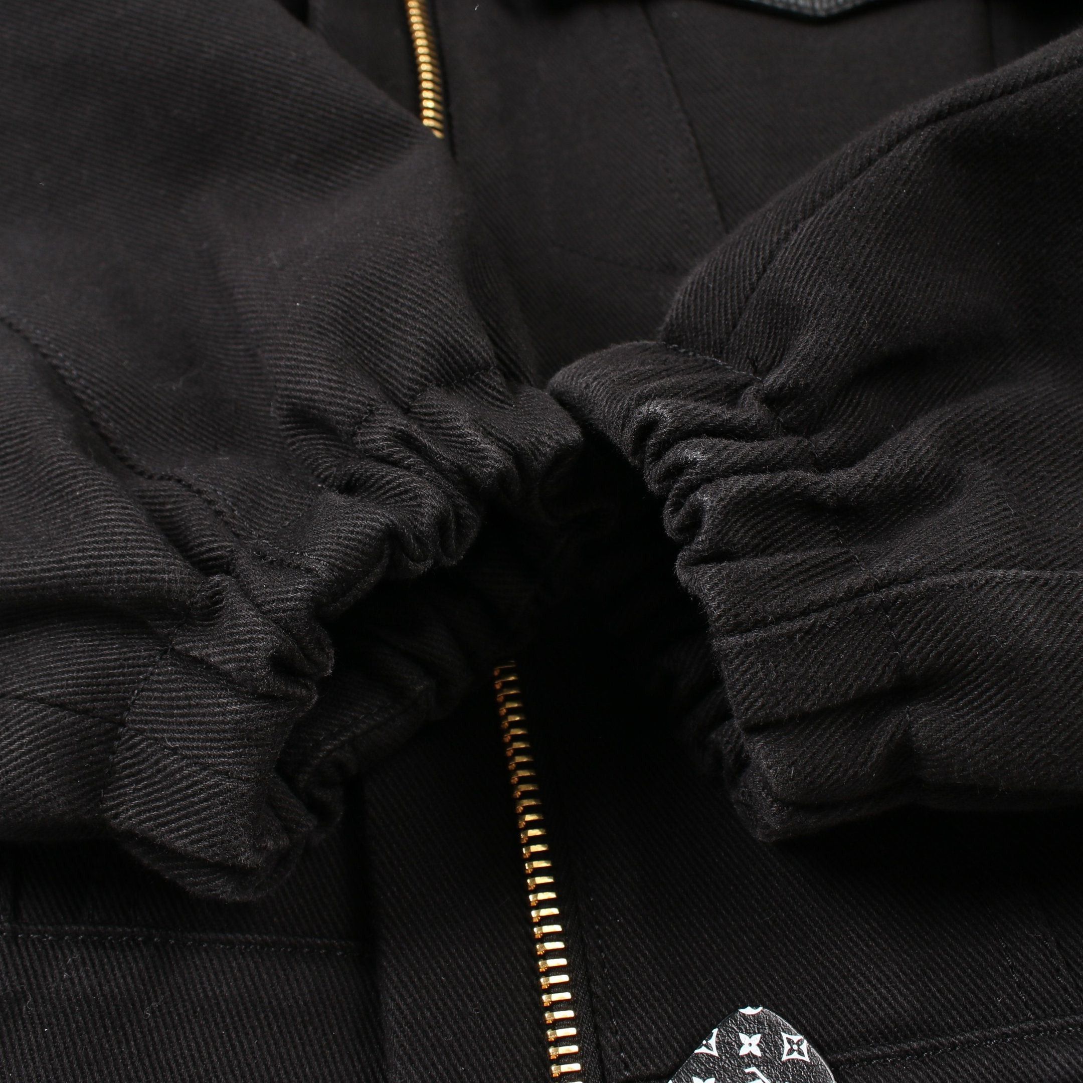 Louis Vuitton Louis Vuitton Zip Up No-Collar Jacket Cotton Black Leather Switching Size ONE SIZE - 7 Thumbnail