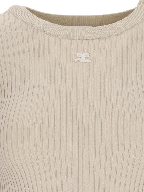 Courreges COURREGES Women Sweater VESMPU187FI0001 1054 Beige Size L / US 10 / IT 46 - 3 Thumbnail