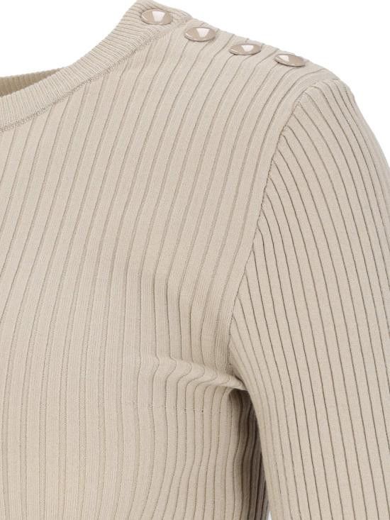 Courreges COURREGES Women Sweater VESMPU187FI0001 1054 Beige Size L / US 10 / IT 46 - 4 Thumbnail