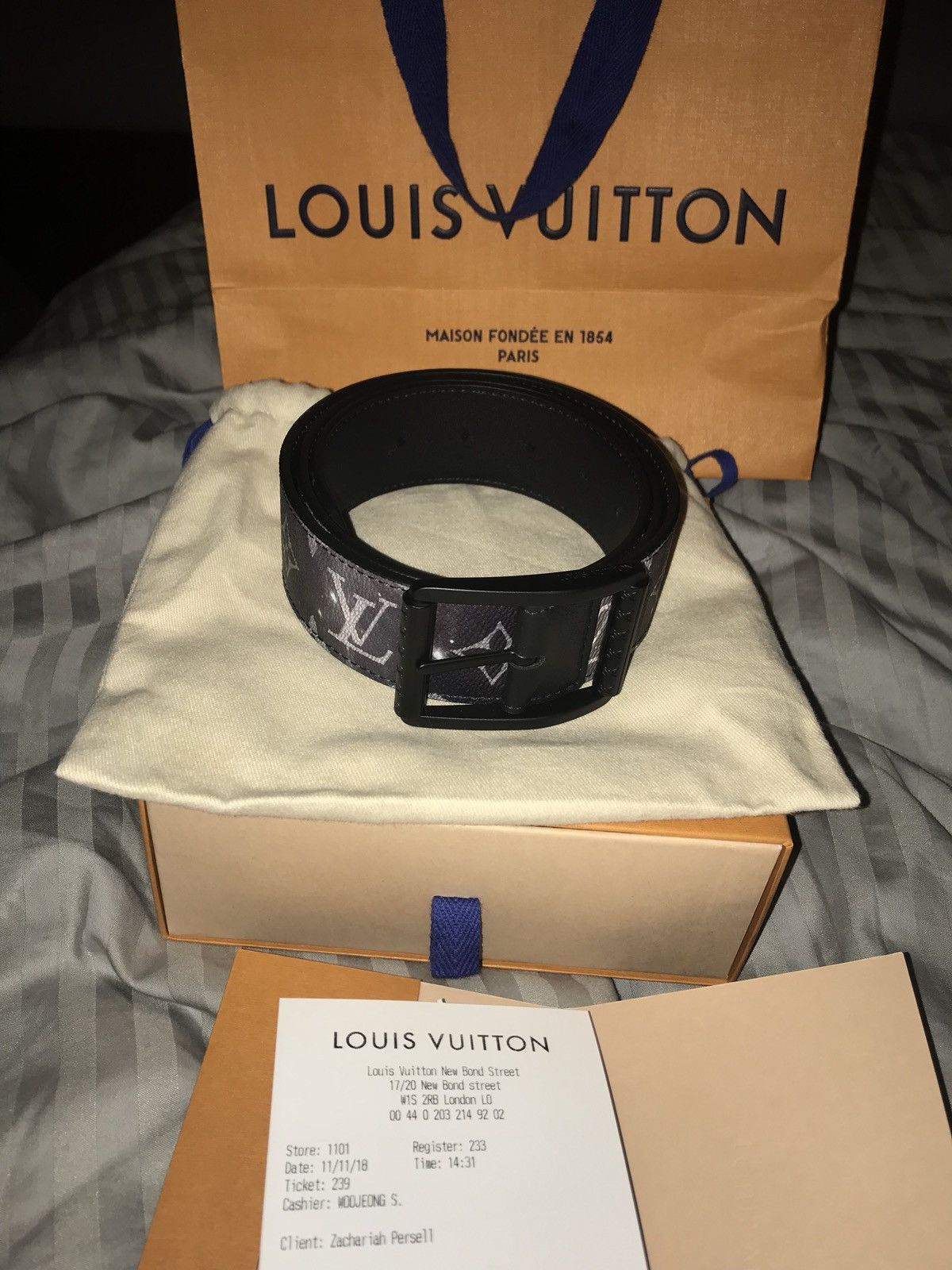 Louis Vuitton Reverso Reversible Belt Monogram Galaxy 40mm Black