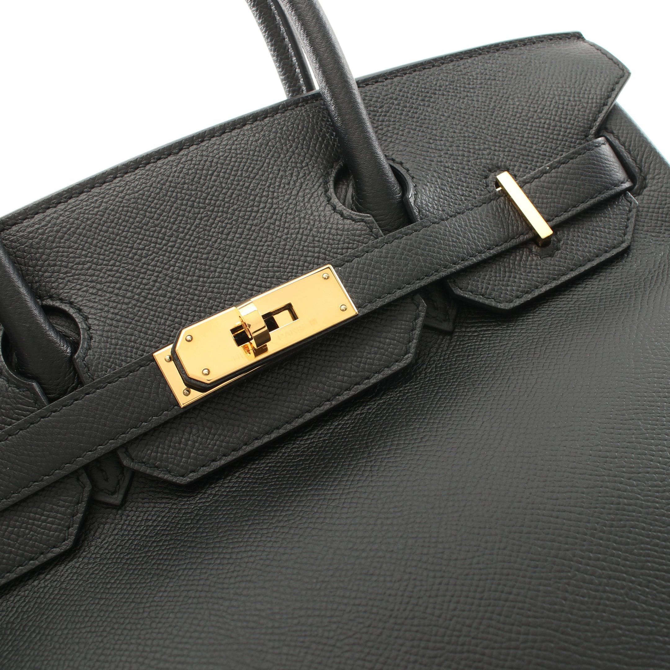 Hermes Hermes Birkin 30 Handbag Veau Epsom Black Gold Hardware C Engraved Size ONE SIZE - 7 Thumbnail