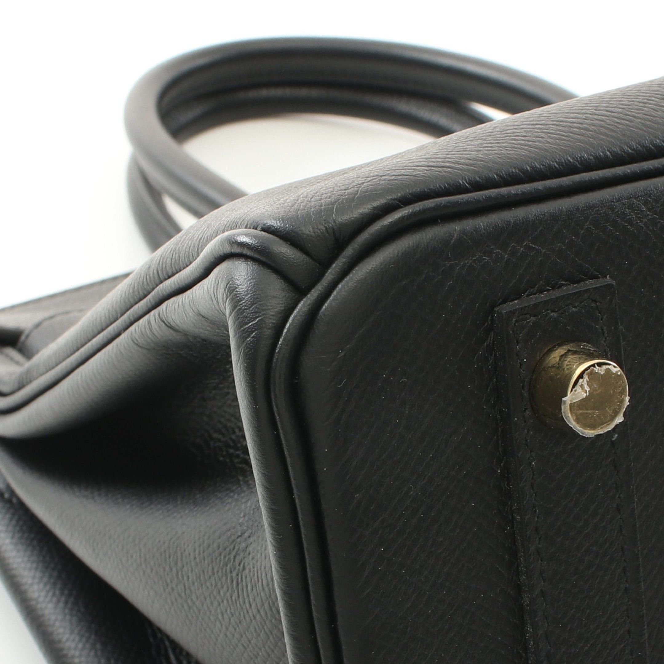 Hermes Hermes Birkin 30 Handbag Veau Epsom Black Gold Hardware C Engraved Size ONE SIZE - 9 Thumbnail
