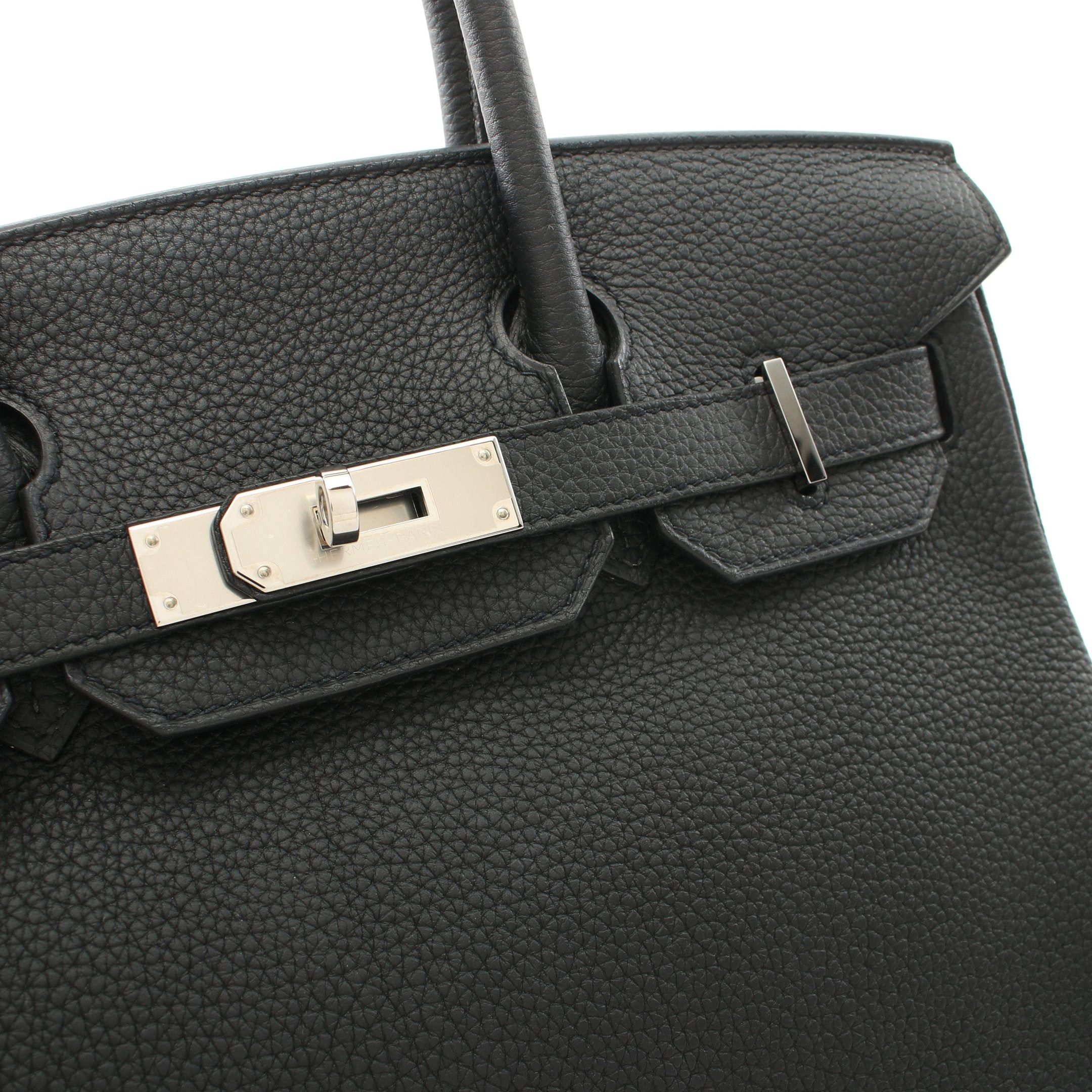 Hermes Hermes Birkin 30 Handbag Togo Black Silver Hardware Z Stamp Size ONE SIZE - 8 Thumbnail