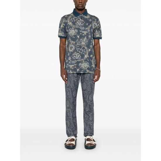 Etro ETRO Men Polo Shirts AK569 MRMD0004 X0883 BLUE Size US L / EU 52-54 / 3 - 3 Thumbnail