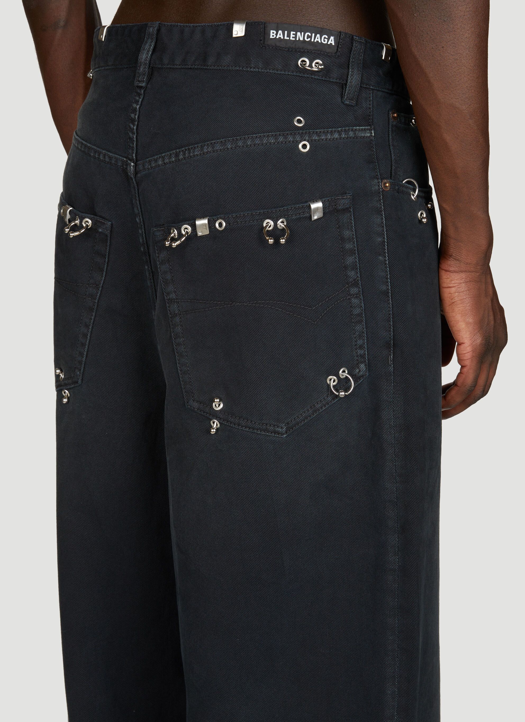 Balenciaga Pierced Baggy Jeans Pants in black Size US 28 / EU 44 - 4 Thumbnail