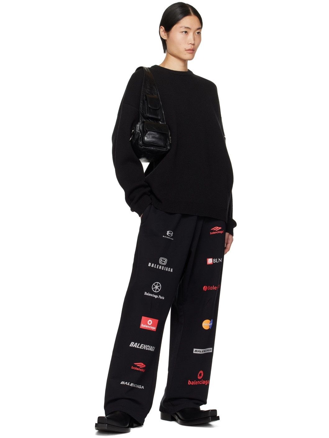 Top League Cotton Patch Sweatpants in black