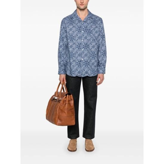 Brunello Cucinelli BRUNELLO CUCINELLI Men Long Tops MM6910647 C007 BLUE Size US L / EU 52-54 / 3 - 3 Thumbnail