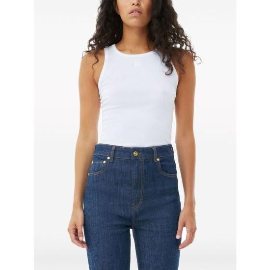 Ganni GANNI Women Tops T3897 151 WHITE Size L / US 10 / IT 46 - 3 Thumbnail