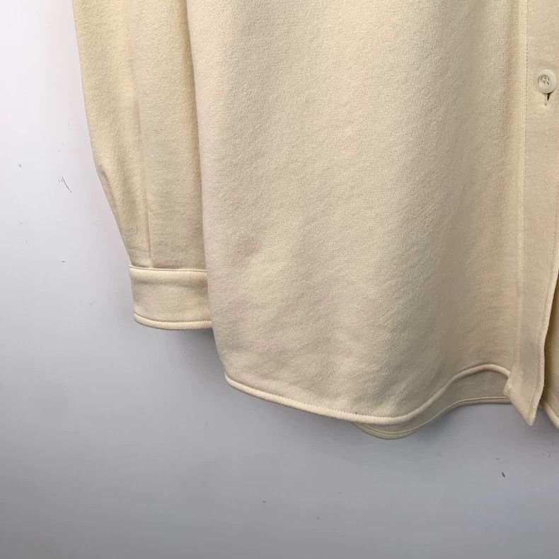 Miu Miu MiuMiu MIUMu beige logo embroidered cotton lapel long-sleeved single-breasted shirt Size US S / EU 44-46 / 1 - 4 Thumbnail