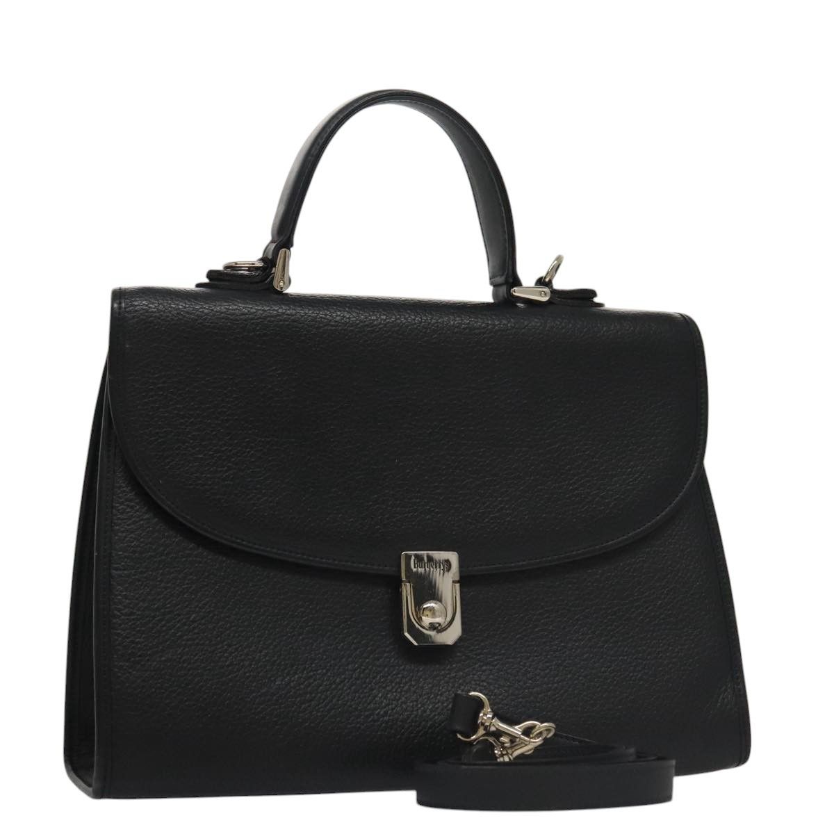 Burberry Black Leather Handbag (Pre-Owned) Size ONE SIZE - 15 Thumbnail
