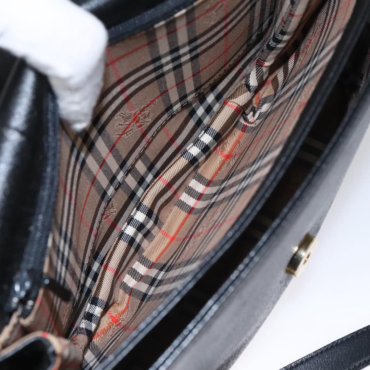 Burberry Black Leather Shoulder Bag (Pre-Owned) Size ONE SIZE - 12 Thumbnail