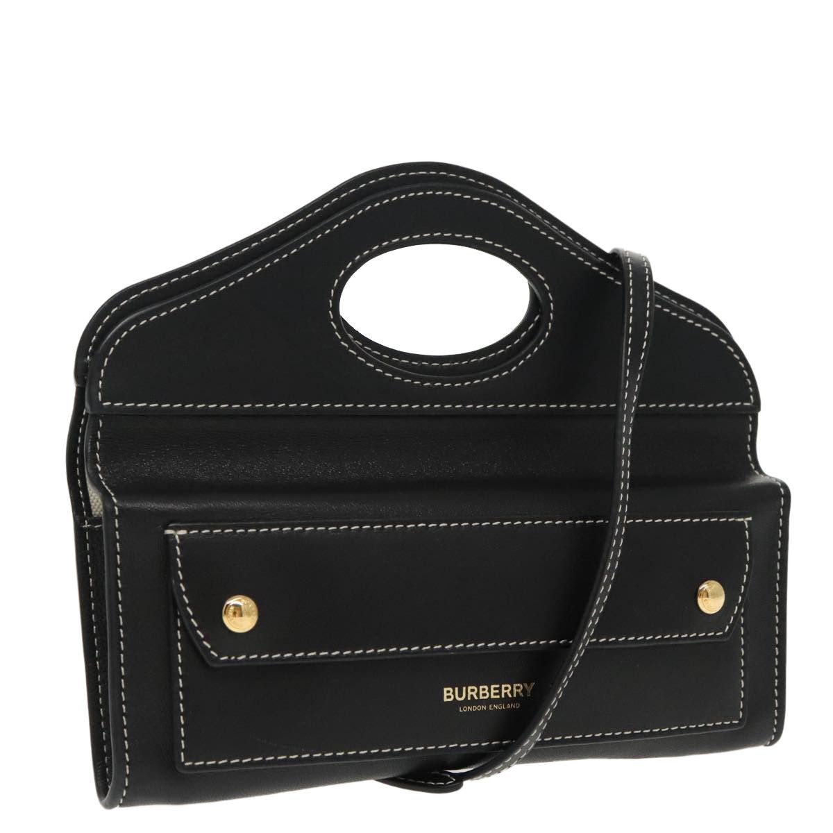 Burberry Pocket Bag Black Leather Handbag (Pre-Owned) Size ONE SIZE - 14 Thumbnail