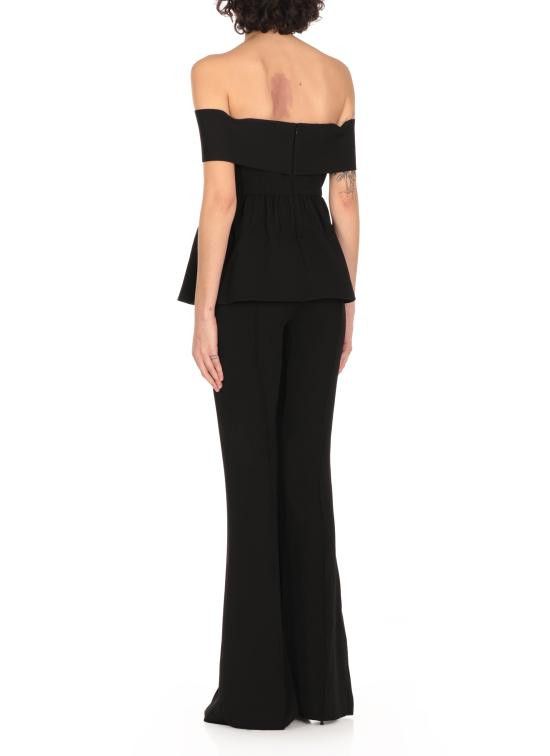 Self-Portrait SELF PORTRAIT Women Jumpsuits RS25091JSB CREPE OFFBLACK Black Size 27" / US 4 / IT 40 - 4 Thumbnail