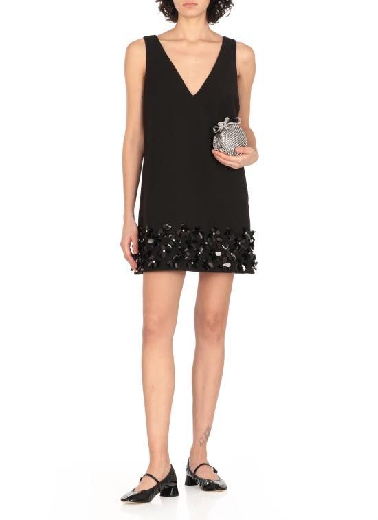 Self-Portrait SELF PORTRAIT Women Mid Skirts RS25120SB CREPE 3DBLACK Black Size M / US 6-8 / IT 42-44 - 2 Thumbnail