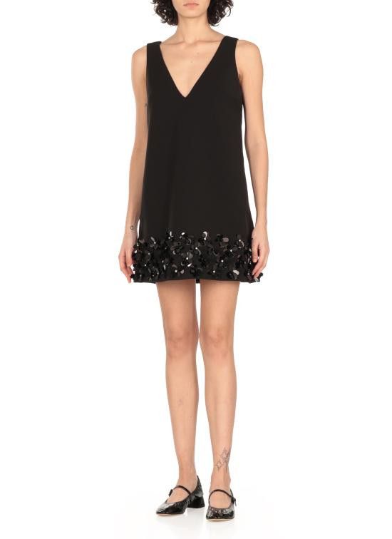 Self-Portrait SELF PORTRAIT Women Mid Skirts RS25120SB CREPE 3DBLACK Black Size M / US 6-8 / IT 42-44 - 3 Thumbnail