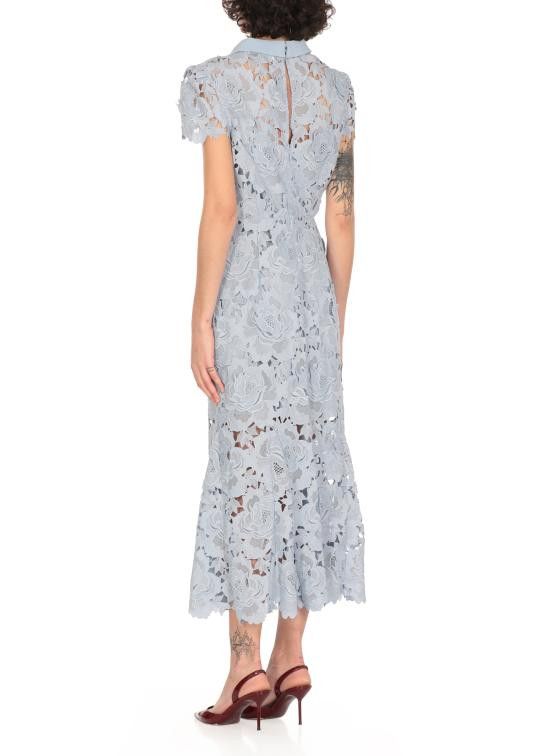 Self-Portrait SELF PORTRAIT Women Mid Skirts RS25911MBL FLOWER LACEBLUE Light Blue Size M / US 6-8 / IT 42-44 - 4 Thumbnail