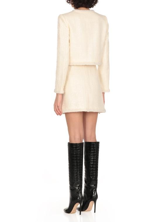Self-Portrait SELF PORTRAIT Women Jackets RS25164JC BOUCLE PEARLCREAM Ivory Size S / US 4 / IT 40 - 4 Thumbnail