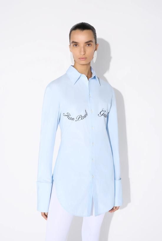 Jean Paul Gaultier JEAN PAUL GAULTIER Women Shirts 25 33 F CH088I C071 52 Blue Size S / US 4 / IT 40 - 4 Thumbnail