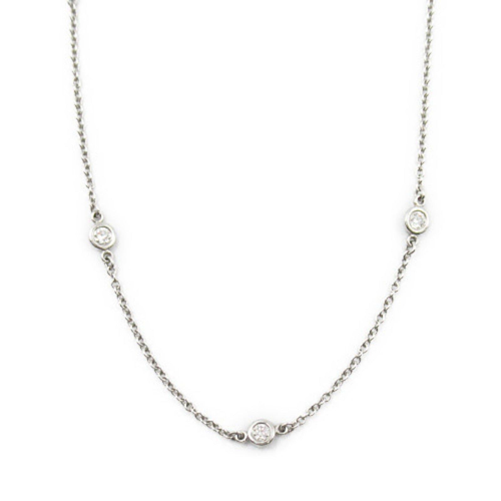Tiffany & Co. Tiffany Co By The Yard Necklace 11P Diamond Pt950 Platinum Clear Size ONE SIZE - 2 Thumbnail