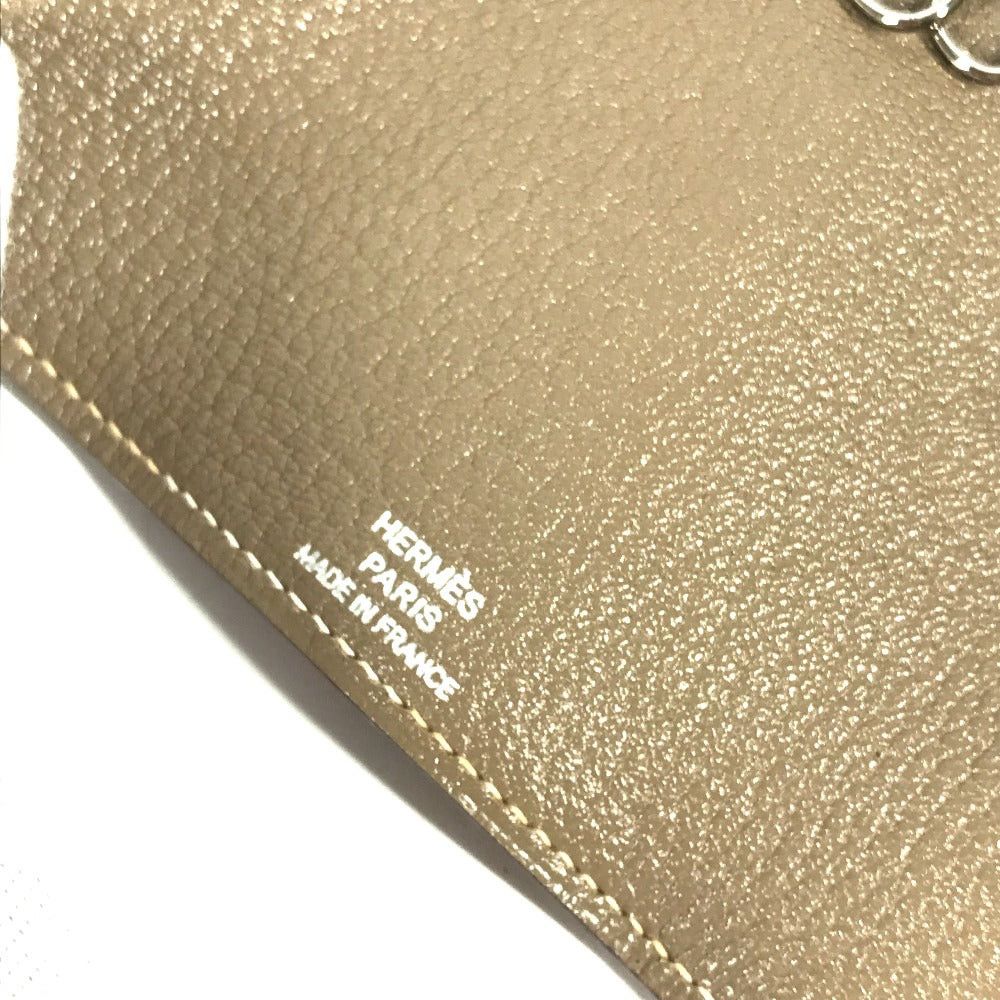 Hermes Hermes 4-Row Key Case Bear H Logo Chevre Women Ethupe Beige Size ONE SIZE - 7 Thumbnail