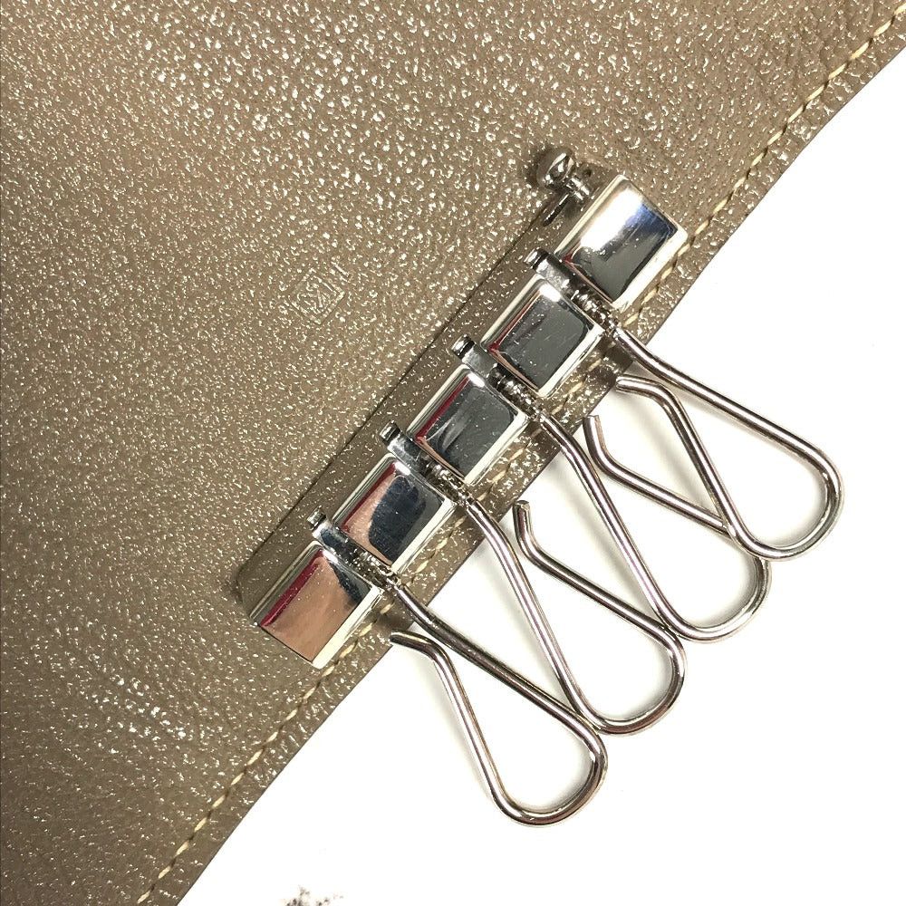 Hermes Hermes 4-Row Key Case Bear H Logo Chevre Women Ethupe Beige Size ONE SIZE - 9 Thumbnail