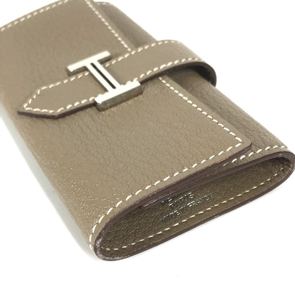 Hermes Hermes 4-Row Key Case Bear H Logo Chevre Women Ethupe Beige Size ONE SIZE - 3 Thumbnail