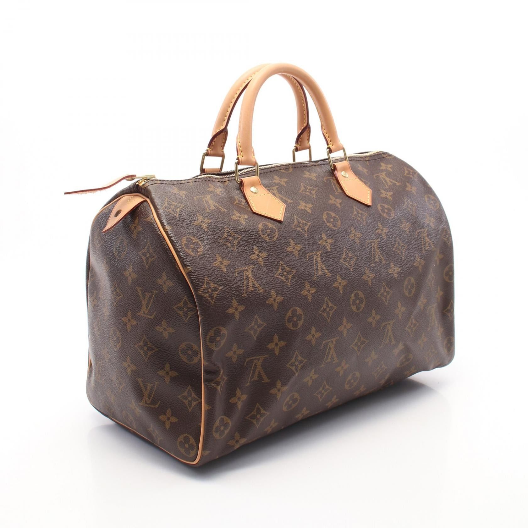 Louis Vuitton Louis Vuitton Speedy 35 Monogram Handbag Leather Brown Size ONE SIZE - 2 Thumbnail