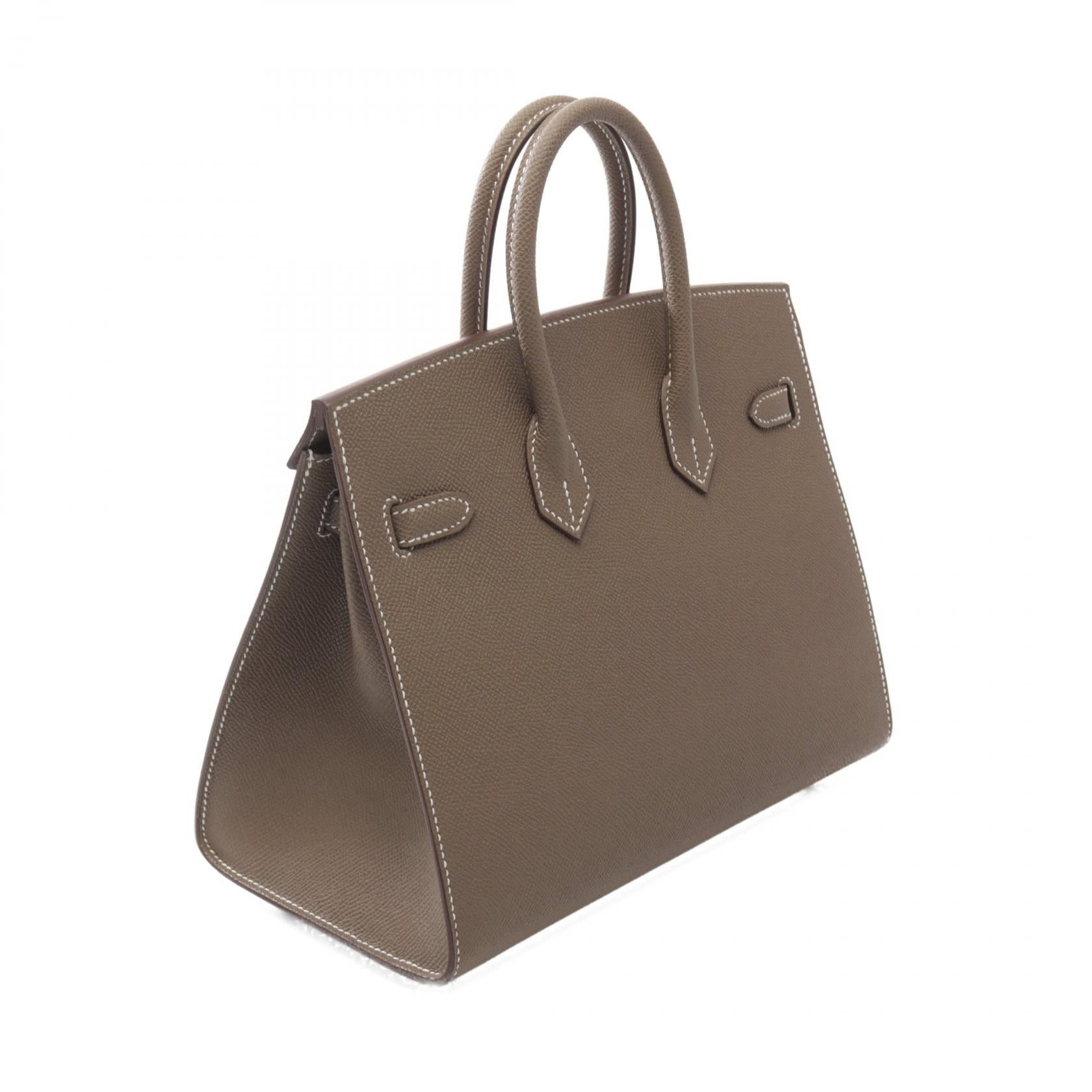 Hermes Hermes Birkin 25 Etoupe Handbag Veau Epsom Gray Brown Silver Hardware Double Engraved Size ONE SIZE - 2 Thumbnail