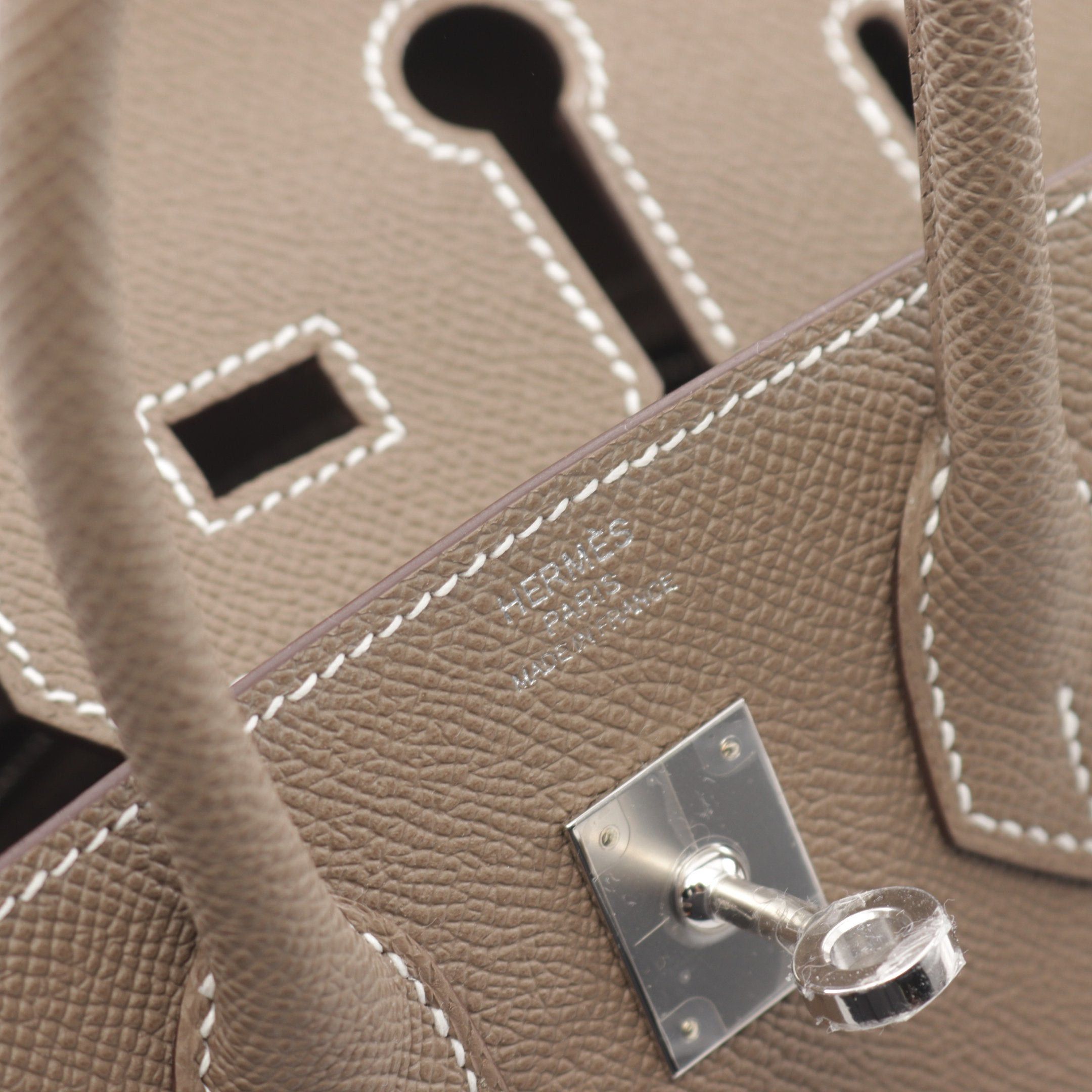 Hermes Hermes Birkin 25 Etoupe Handbag Veau Epsom Gray Brown Silver Hardware Double Engraved Size ONE SIZE - 4 Thumbnail