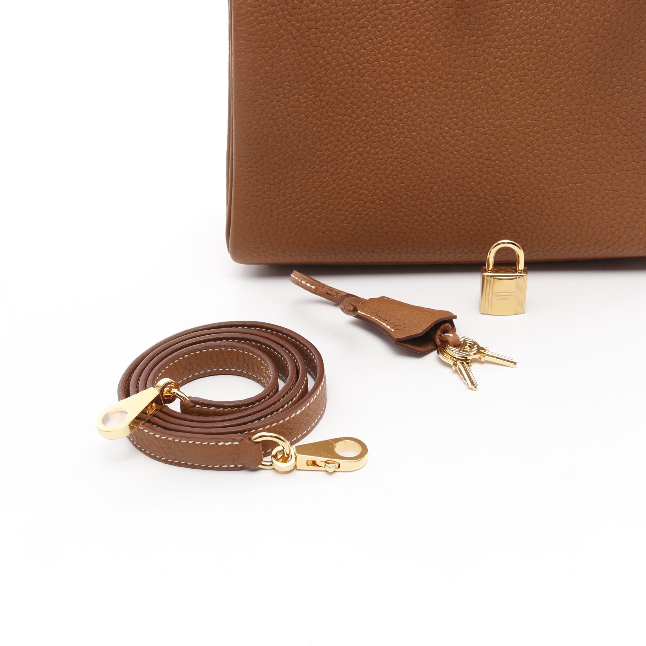 Hermes Hermes Kelly 25 Gold Handbag Togo Brown Hardware Inner Stitch Double Engraved Size ONE SIZE - 6 Thumbnail