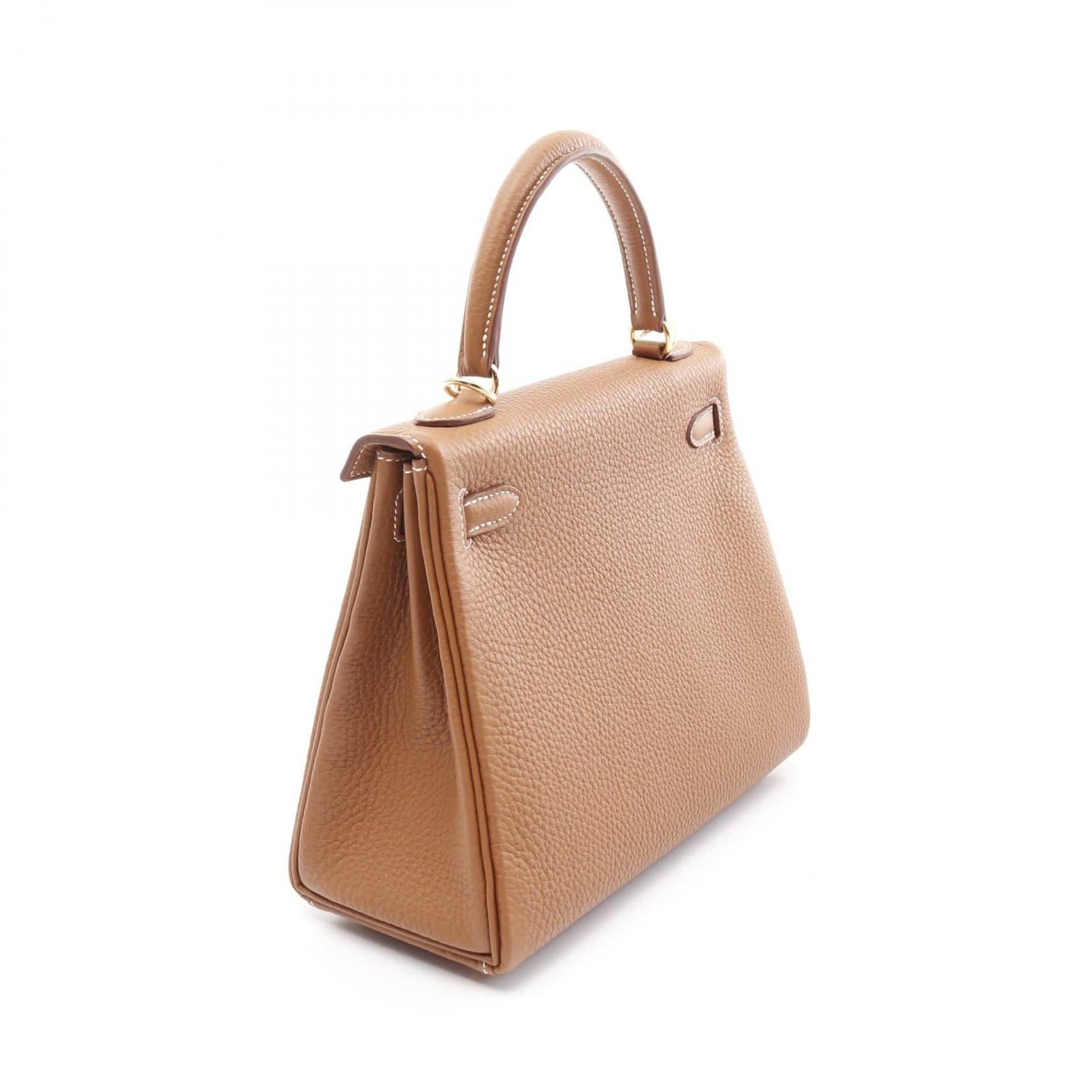 Hermes Hermes Kelly 25 Gold Handbag Togo Brown Hardware Inner Stitch Double Engraved Size ONE SIZE - 2 Thumbnail