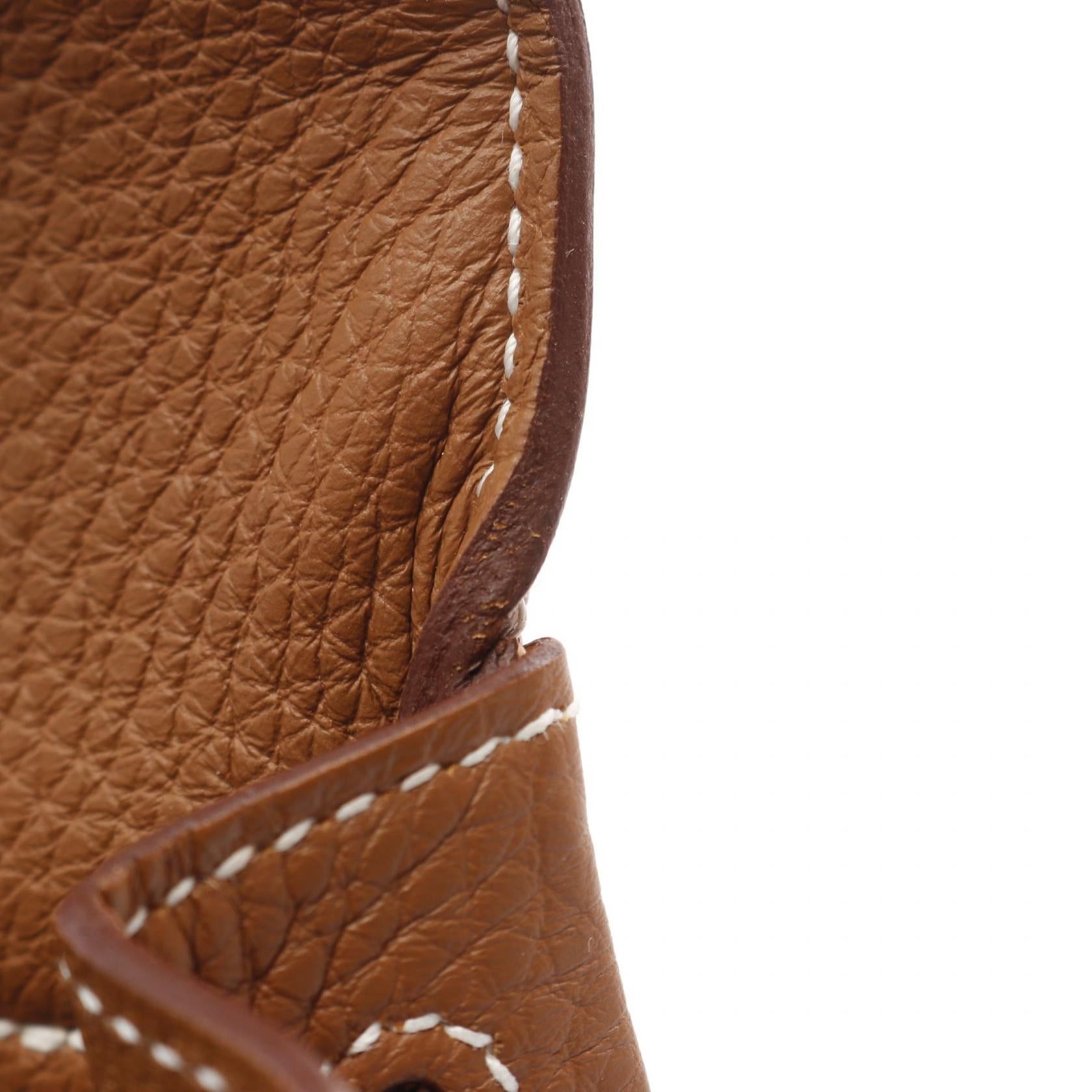 Hermes Hermes Kelly 25 Gold Handbag Togo Brown Hardware Inner Stitch Double Engraved Size ONE SIZE - 7 Thumbnail