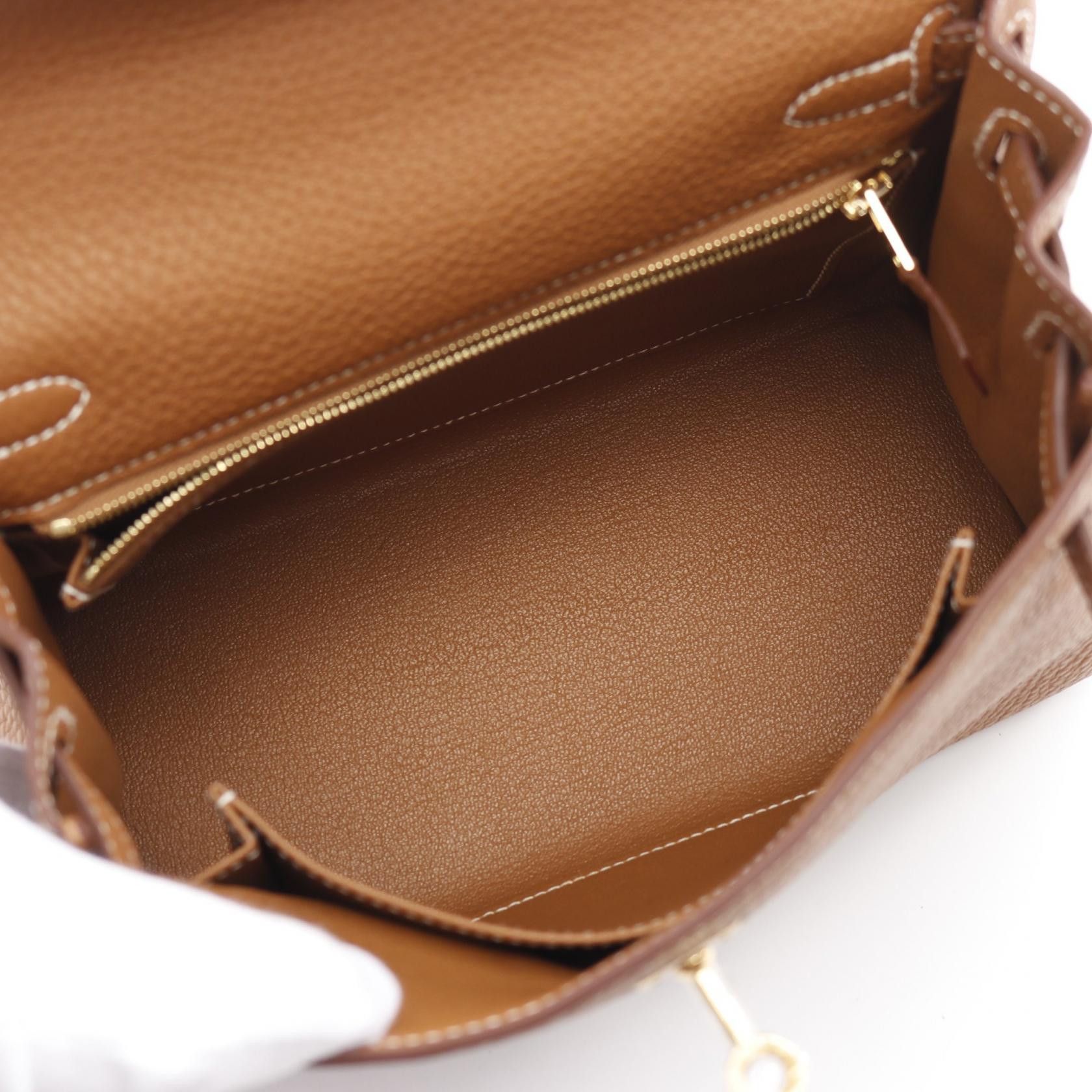 Hermes Hermes Kelly 25 Gold Handbag Togo Brown Hardware Inner Stitch Double Engraved Size ONE SIZE - 3 Thumbnail