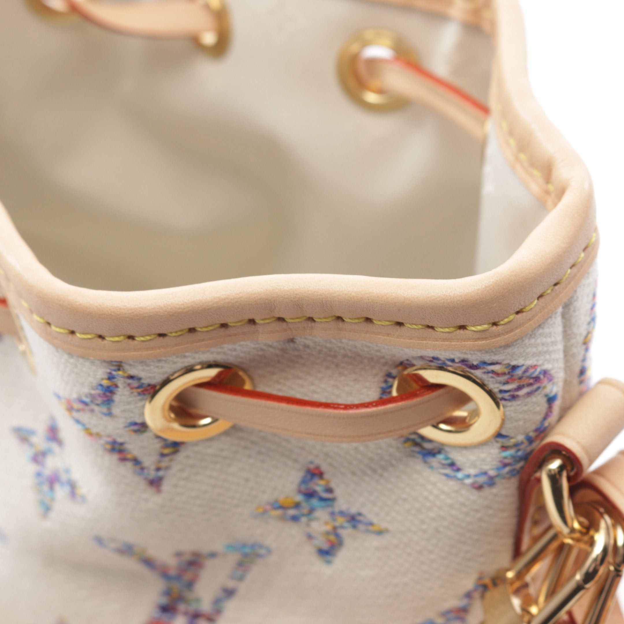 Louis Vuitton Louis Vuitton Nano Noe Monogram Jacquard Chain Handbag Canvas Leather Off White Size ONE SIZE - 8 Thumbnail