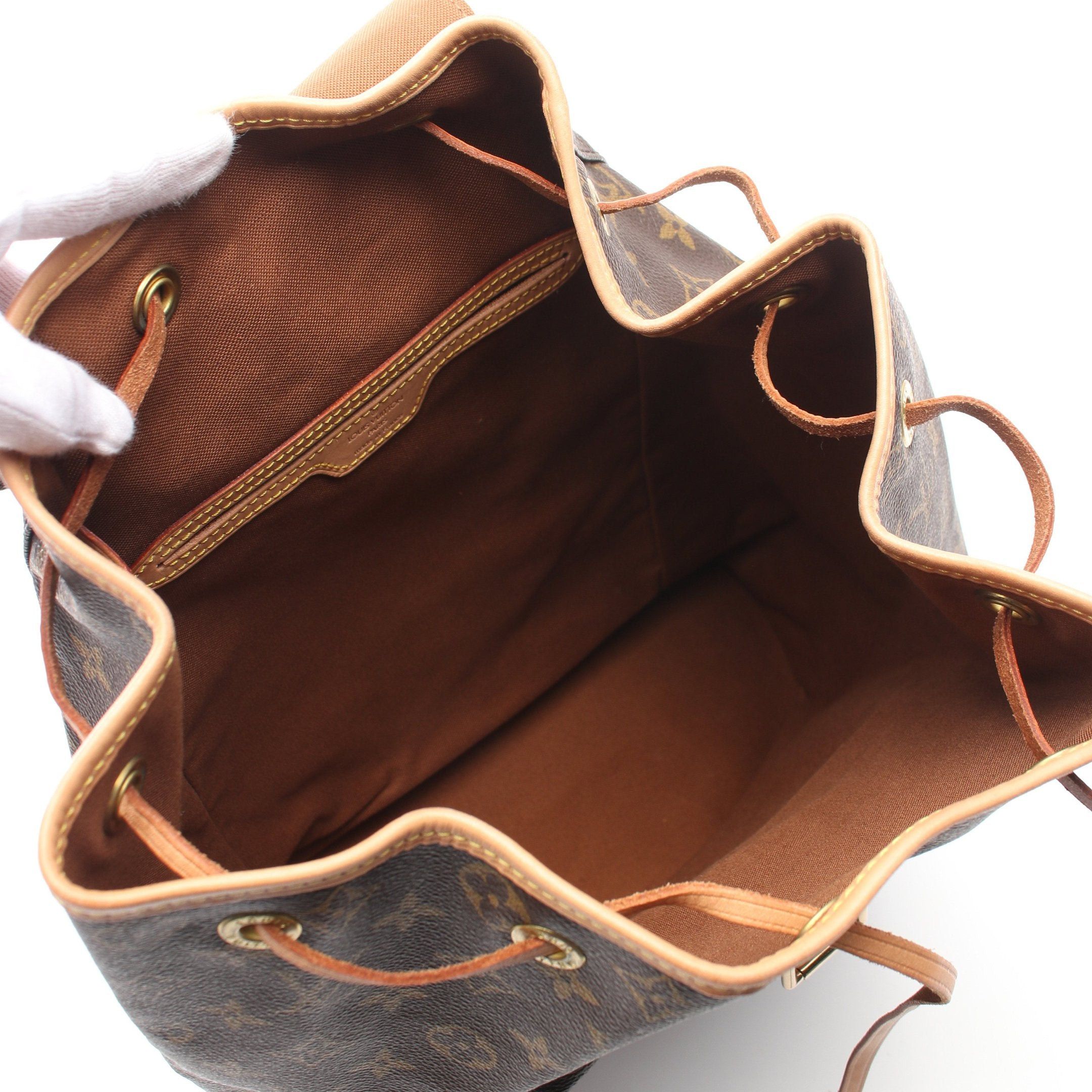 Louis Vuitton Louis Vuitton Montsouris Gm Monogram Backpack Rucksack Leather Brown Size ONE SIZE - 3 Thumbnail