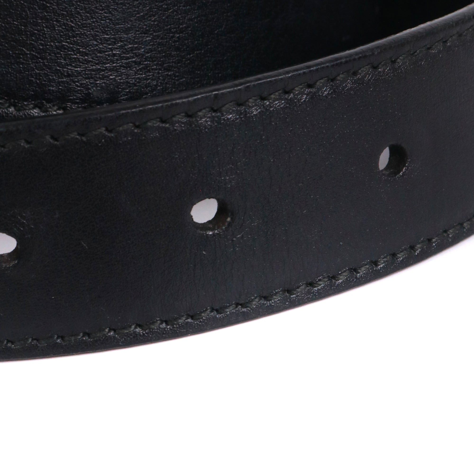 Gucci GUCCI - Gucci GG Buckle Marmont belt in black smooth leather (T75) Size ONE SIZE - 5 Thumbnail