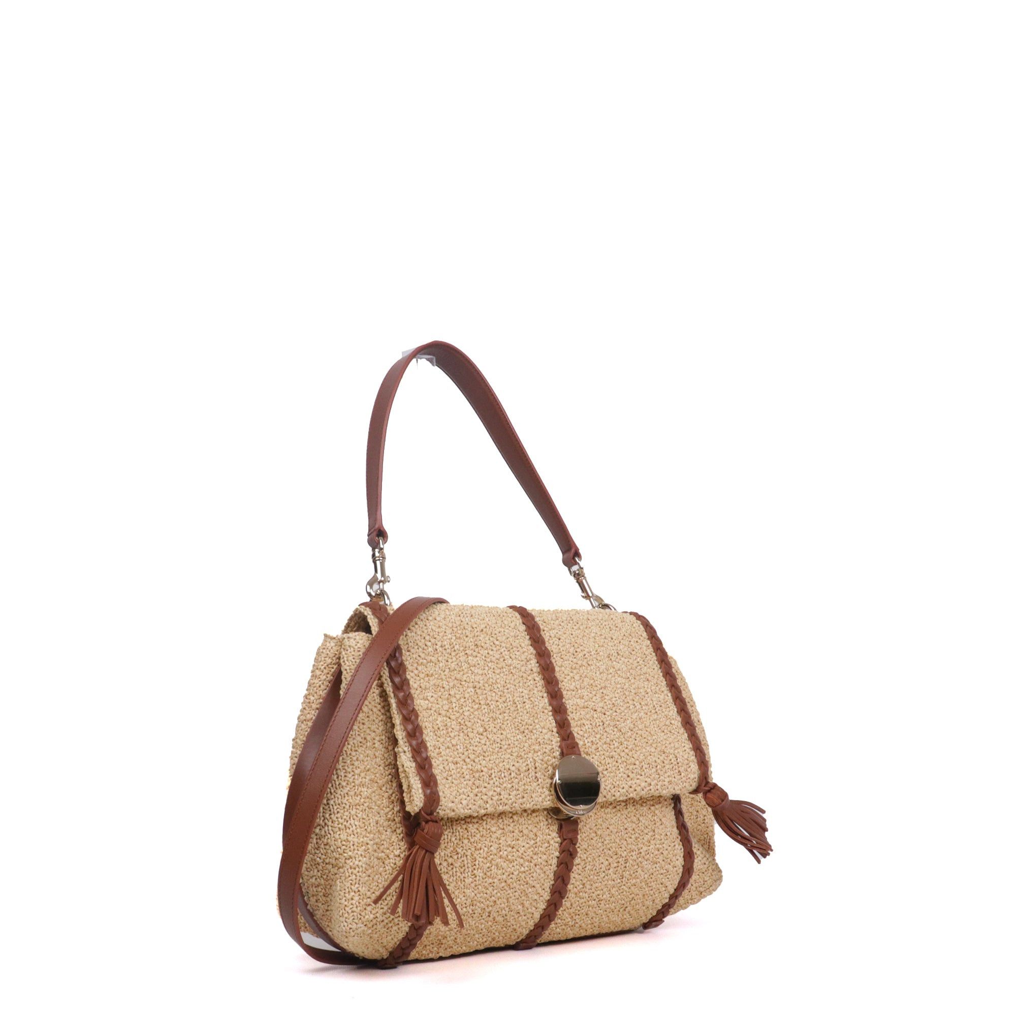 Chloe CHLOÉ - Chloé Pénélope MM shoulder bag in raffia Size ONE SIZE - 2 Thumbnail