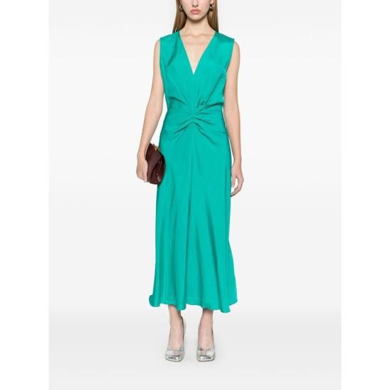 Victoria Beckham VICTORIA BECKHAM Women Dresses 1125WDR006142A PAECO GREEN Size L / US 10 / IT 46 - 2 Thumbnail