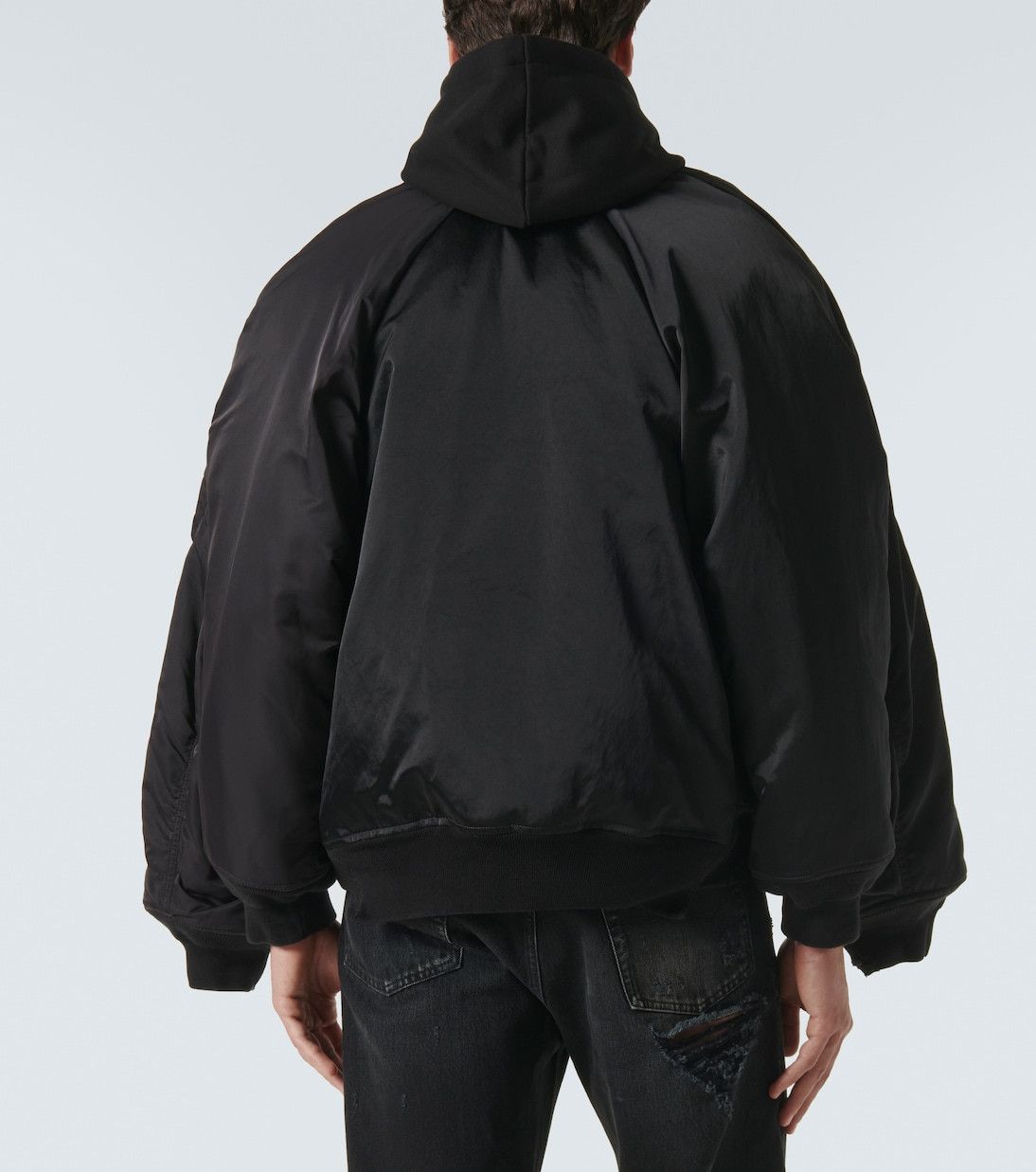 Balenciaga Double Sleeve Cotton-trimmed bomber jacket Size US XXL / EU 58 / 5 - 4 Thumbnail