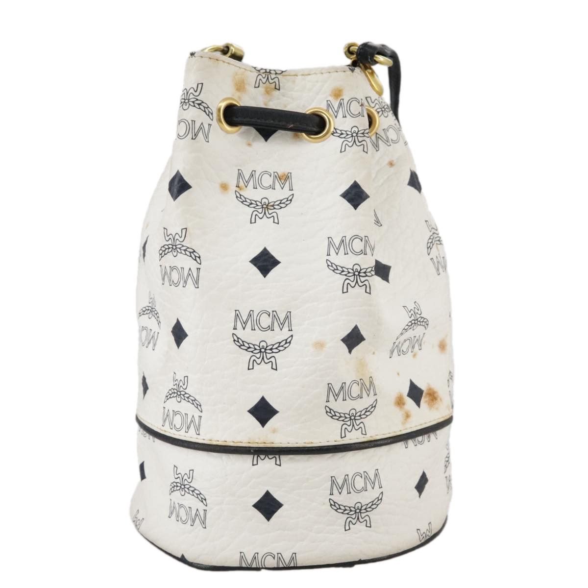 MCM Visetos White Canvas Shoulder Bag (Pre-Owned) Size ONE SIZE - 2 Thumbnail