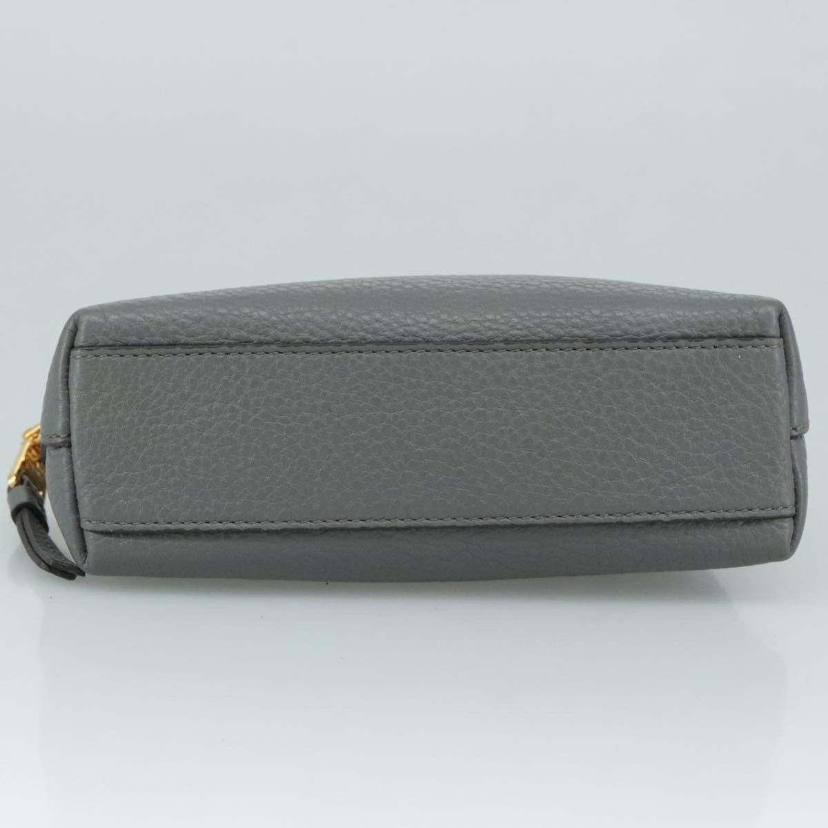 Prada Cosmetic Pouch Grey Leather Clutch Bag (Pre-Owned) Size ONE SIZE - 15 Thumbnail