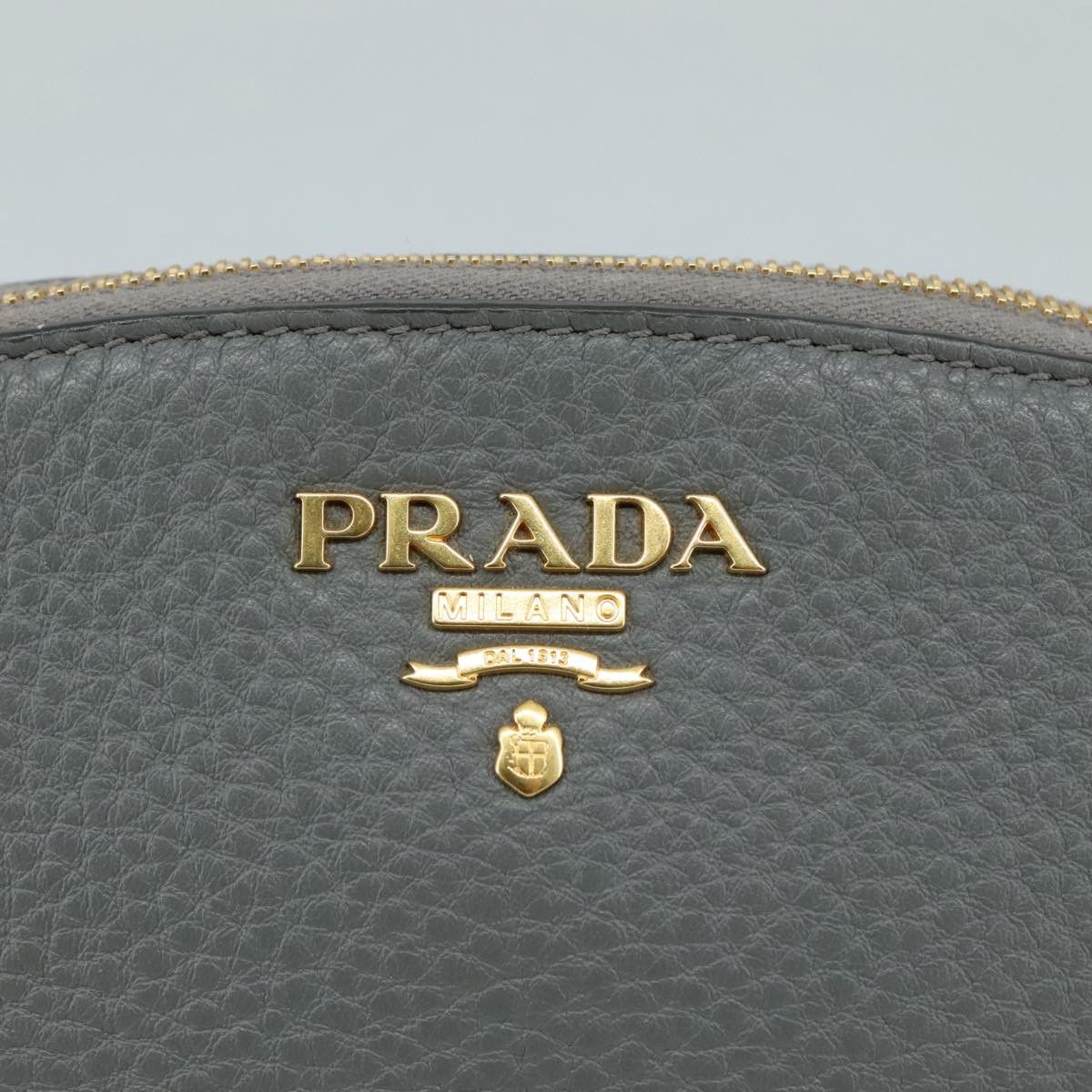 Prada Cosmetic Pouch Grey Leather Clutch Bag (Pre-Owned) Size ONE SIZE - 16 Thumbnail