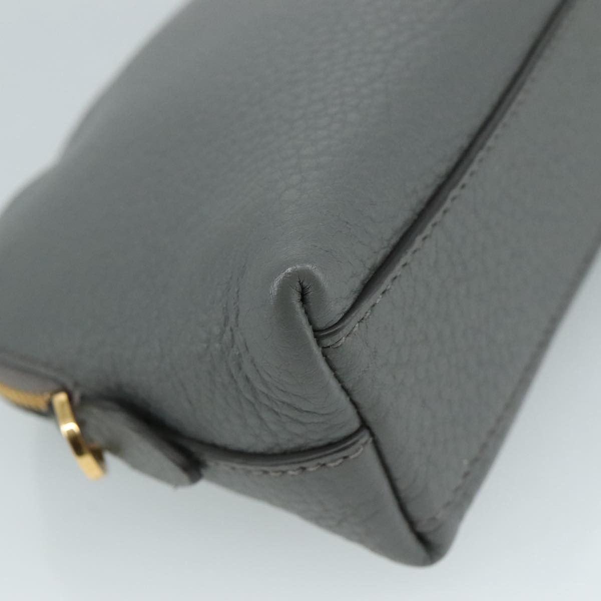 Prada Cosmetic Pouch Grey Leather Clutch Bag (Pre-Owned) Size ONE SIZE - 8 Thumbnail