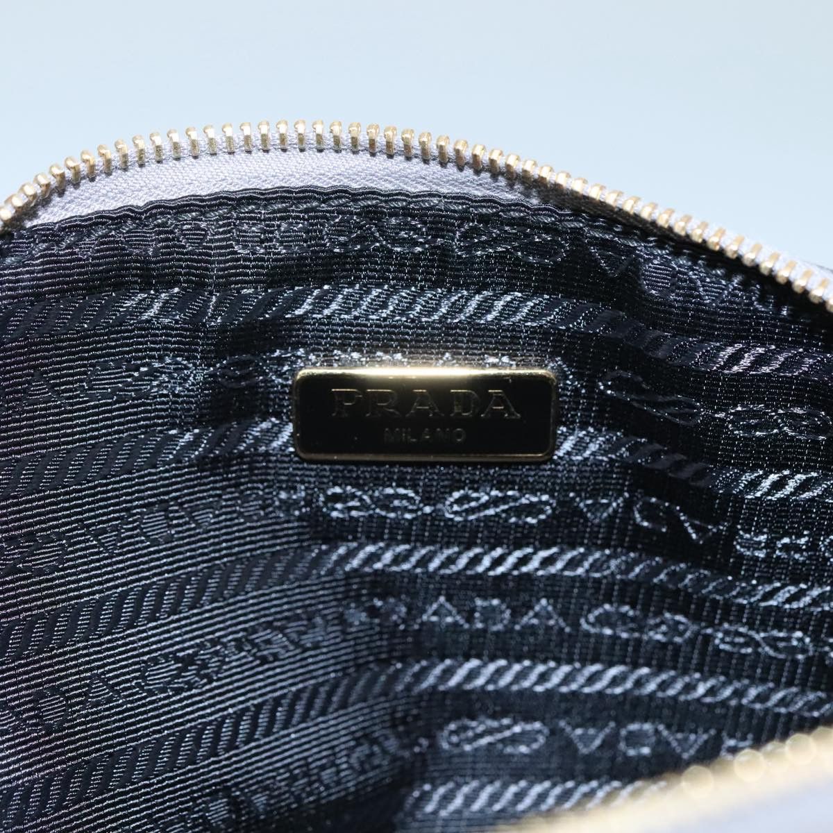 Prada Cosmetic Pouch Grey Leather Clutch Bag (Pre-Owned) Size ONE SIZE - 12 Thumbnail