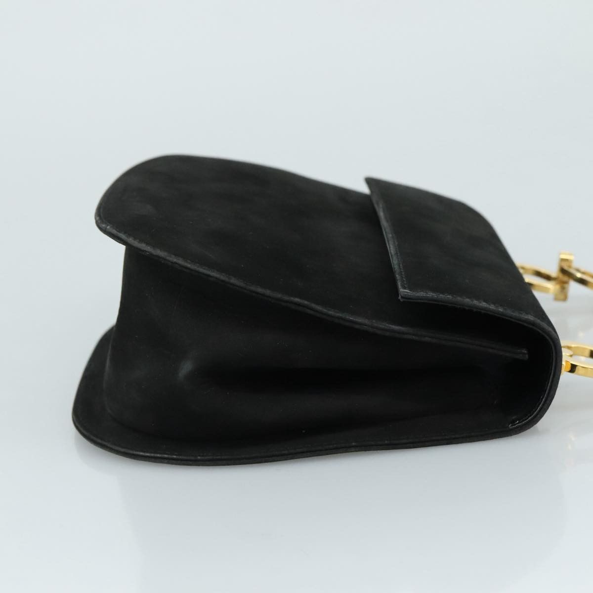 Salvatore Ferragamo Gancini Black Suede Shoulder Bag (Pre-Owned) Size ONE SIZE - 3 Thumbnail
