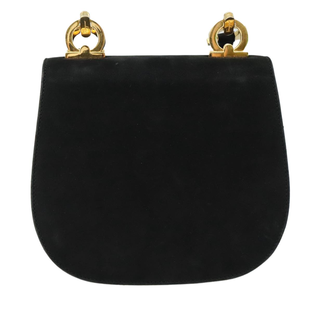 Salvatore Ferragamo Gancini Black Suede Shoulder Bag (Pre-Owned) Size ONE SIZE - 2 Thumbnail