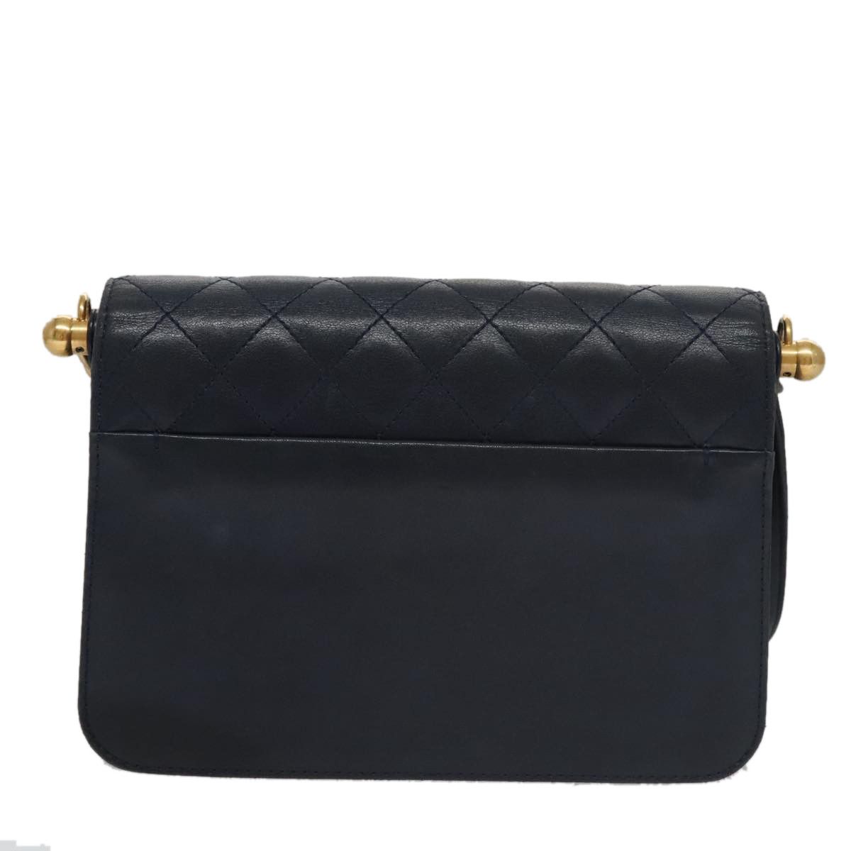 Chanel Quilted Navy Leather Shoulder Bag (Pre-Owned) Size ONE SIZE - 2 Thumbnail