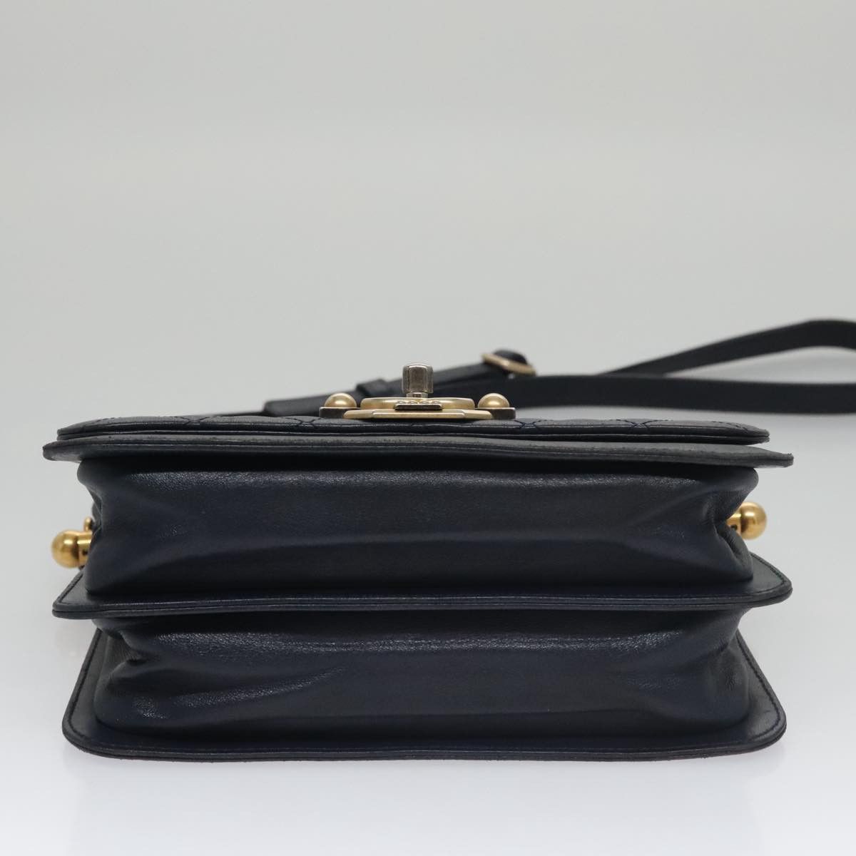 Chanel Quilted Navy Leather Shoulder Bag (Pre-Owned) Size ONE SIZE - 19 Thumbnail