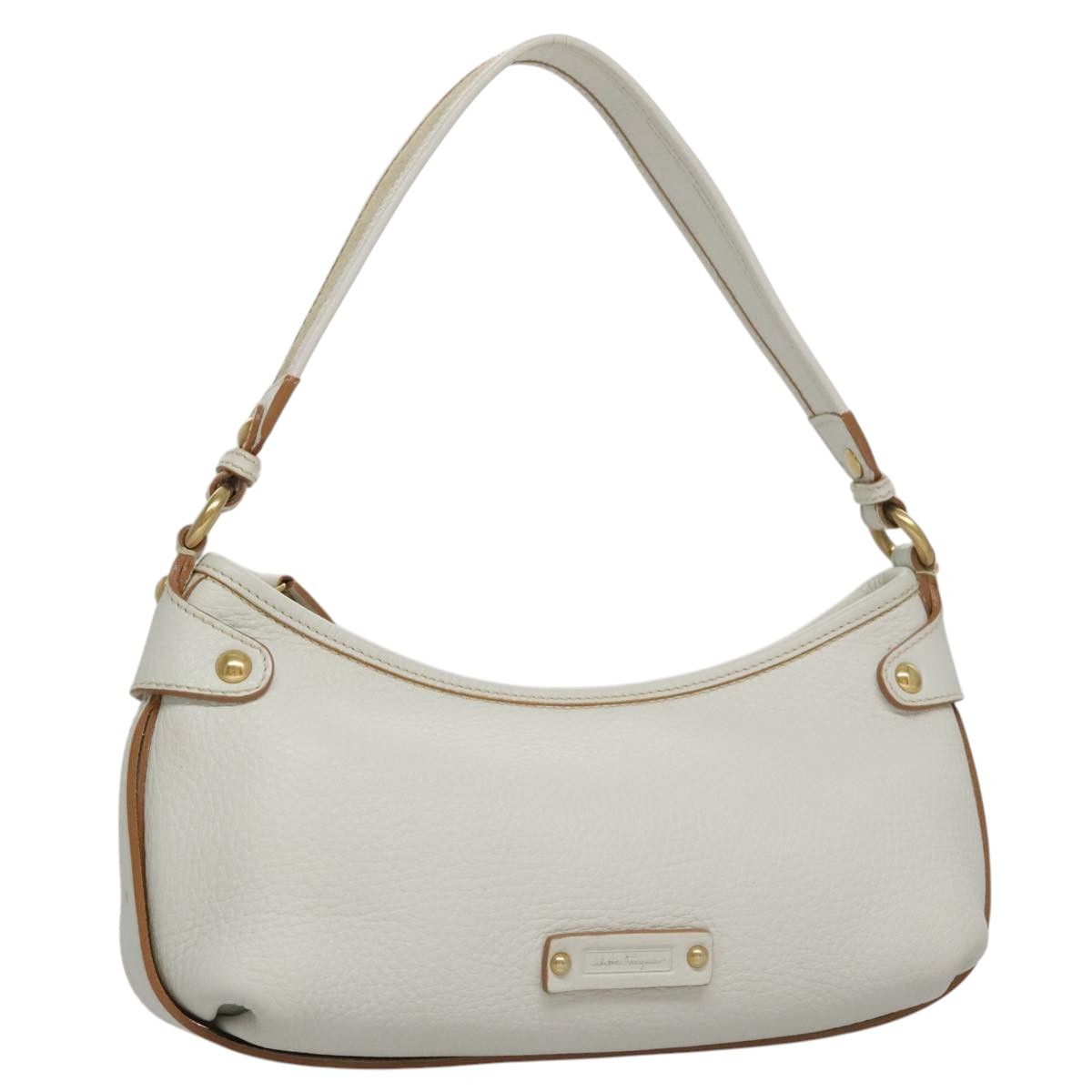 Salvatore Ferragamo White Leather Shoulder Bag (Pre-Owned) Size ONE SIZE - 16 Thumbnail
